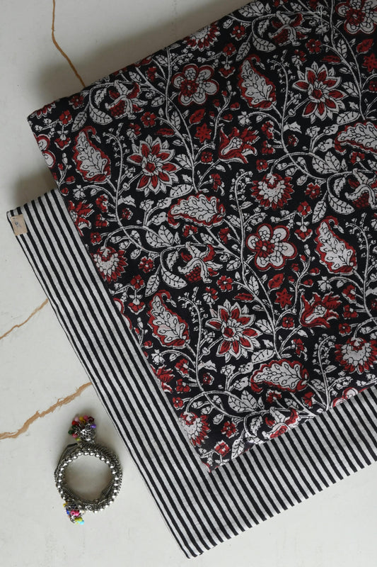Pure Soft Cotton Handblock Printed 2PC Top-Bottom Suit Set (2.50 Meter Each)