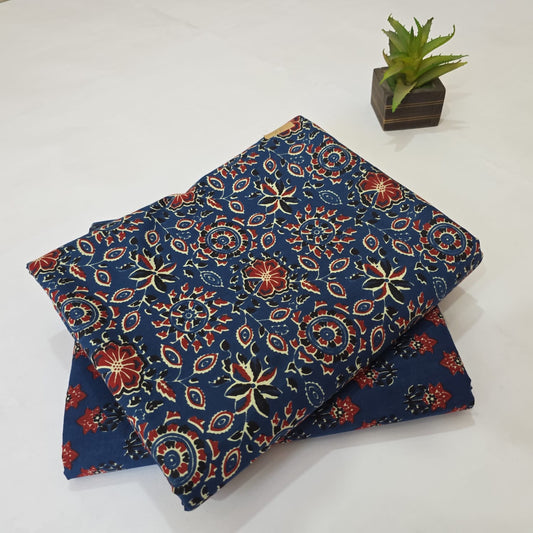 Pure Soft Cotton Handblock Printed 2PC Top-Bottom Suit Set