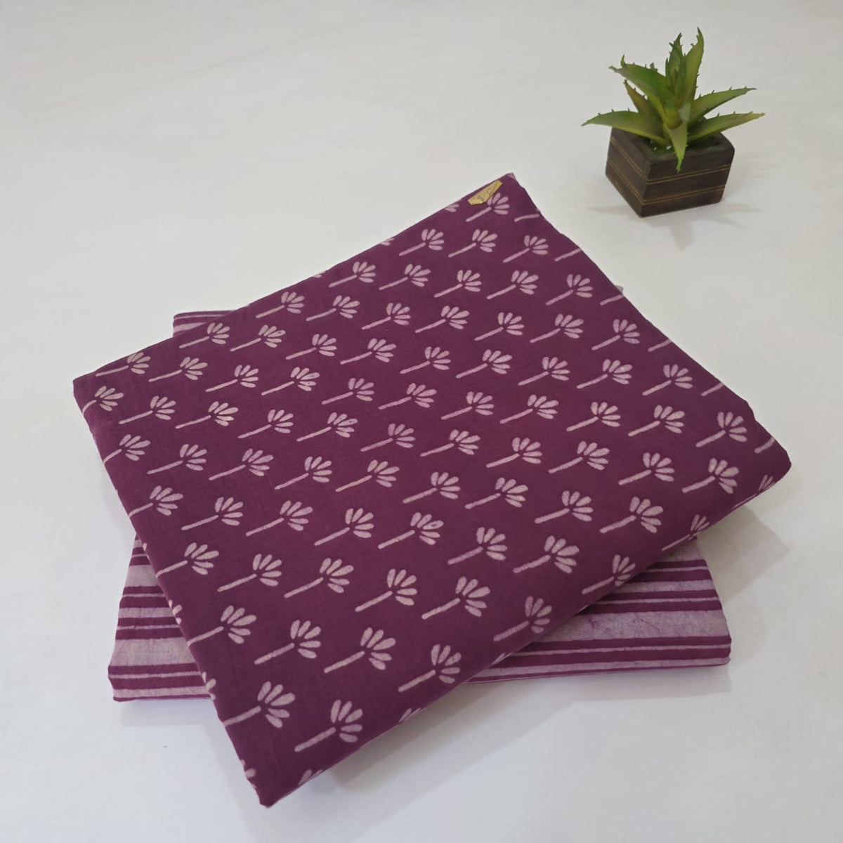 Pure Soft Cotton Handblock Printed 2PC Top-Bottom Suit Set