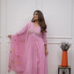 Pink Pure Soft Cotton Suit Set With Embroidery Work