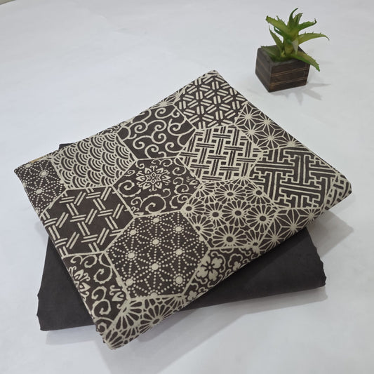 Pure Soft Cotton Handblock Printed 2PC Top-Bottom Suit Set