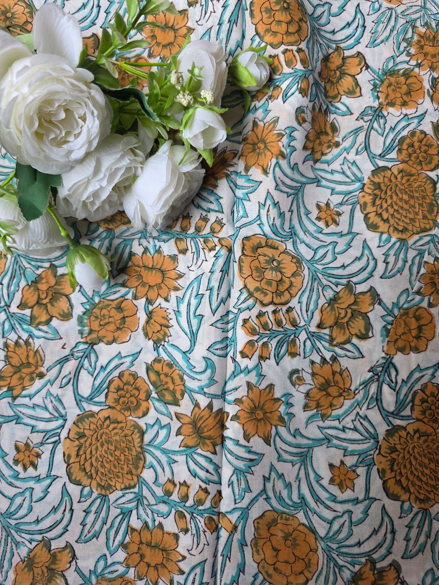 Pure Soft Cotton Handblock Printed Fabric