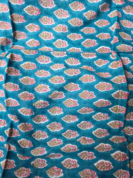 Pure Soft Cotton Handblock Printed Fabric