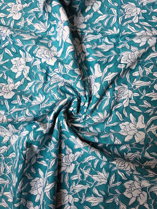 Pure Soft Cotton Handblock Printed Fabric