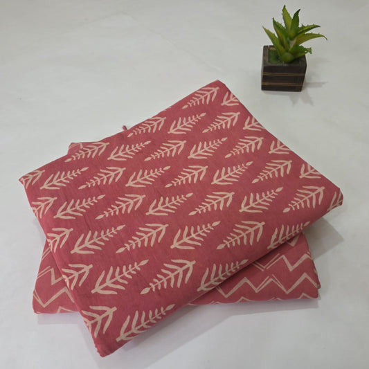 Pure Soft Cotton Handblock Printed 2PC Top-Bottom Suit Set
