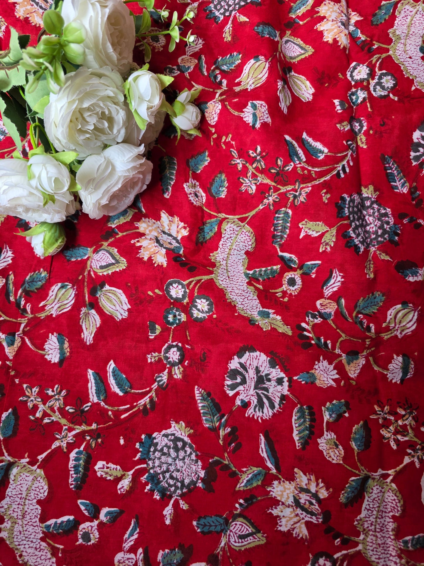 Pure Soft Cotton Handblock Printed Fabric