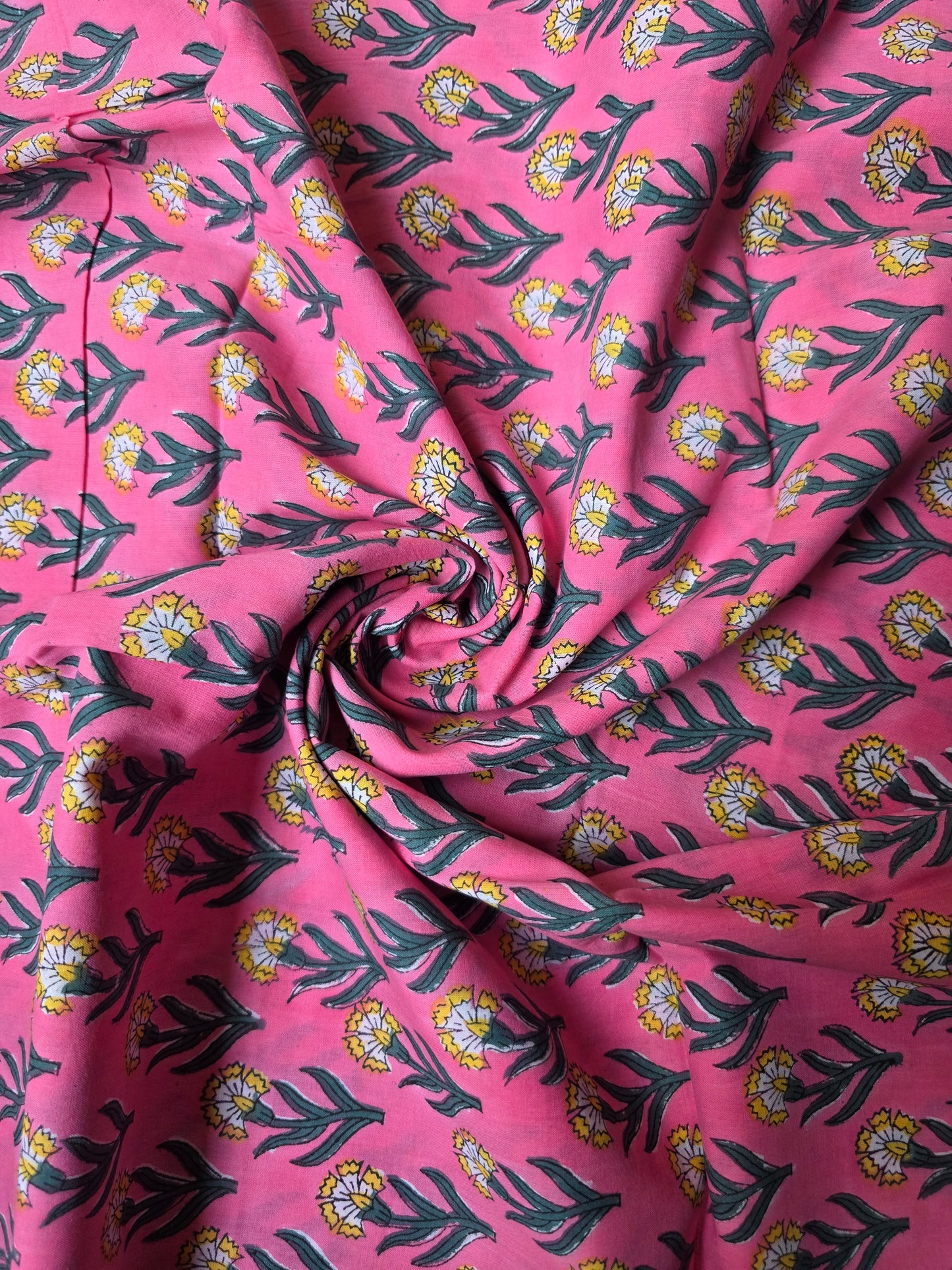 Pure Soft Cotton Handblock Printed Fabric