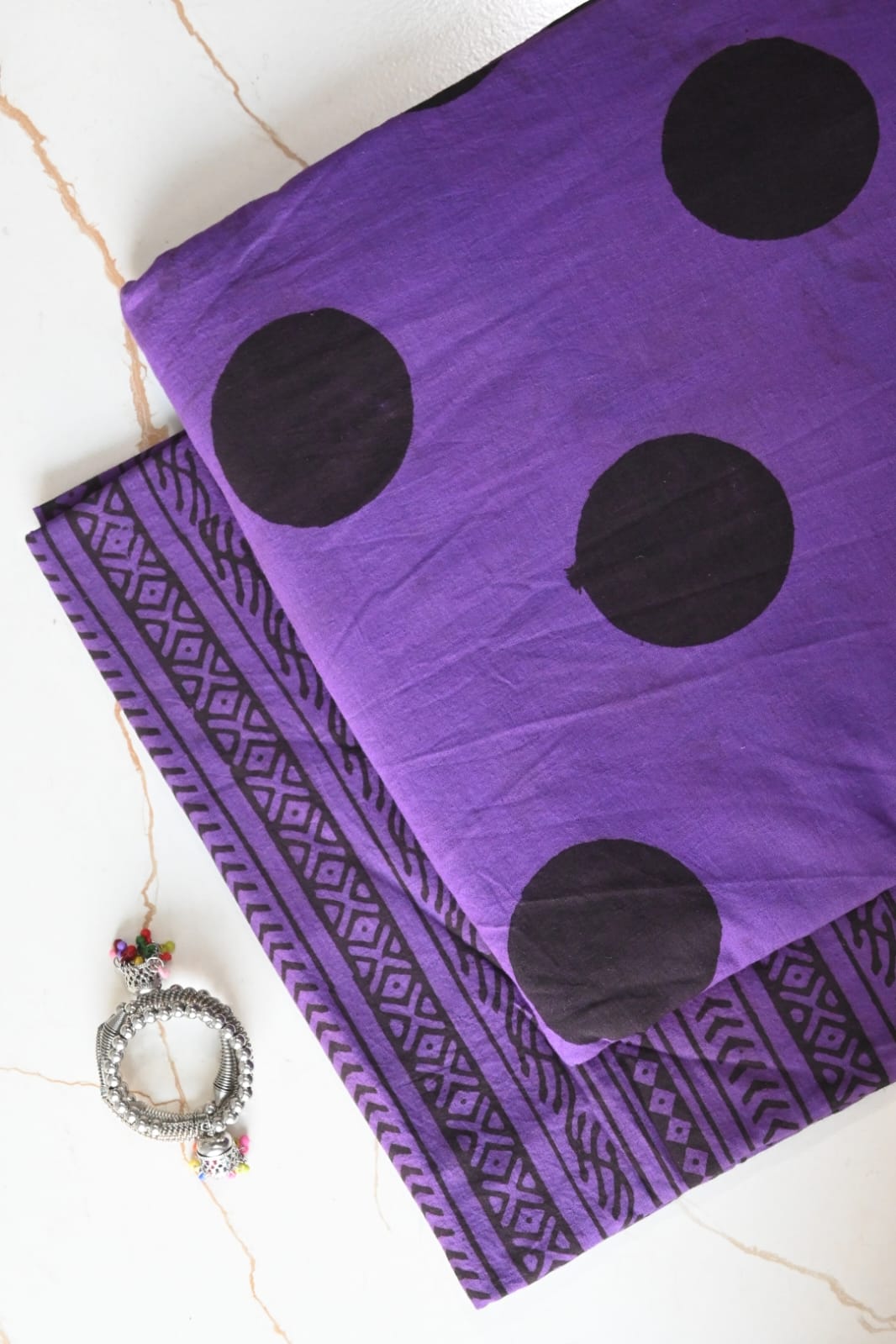 Pure Soft Cotton Handblock Printed 2PC Top-Bottom Suit Set (2.50 Meter Each)